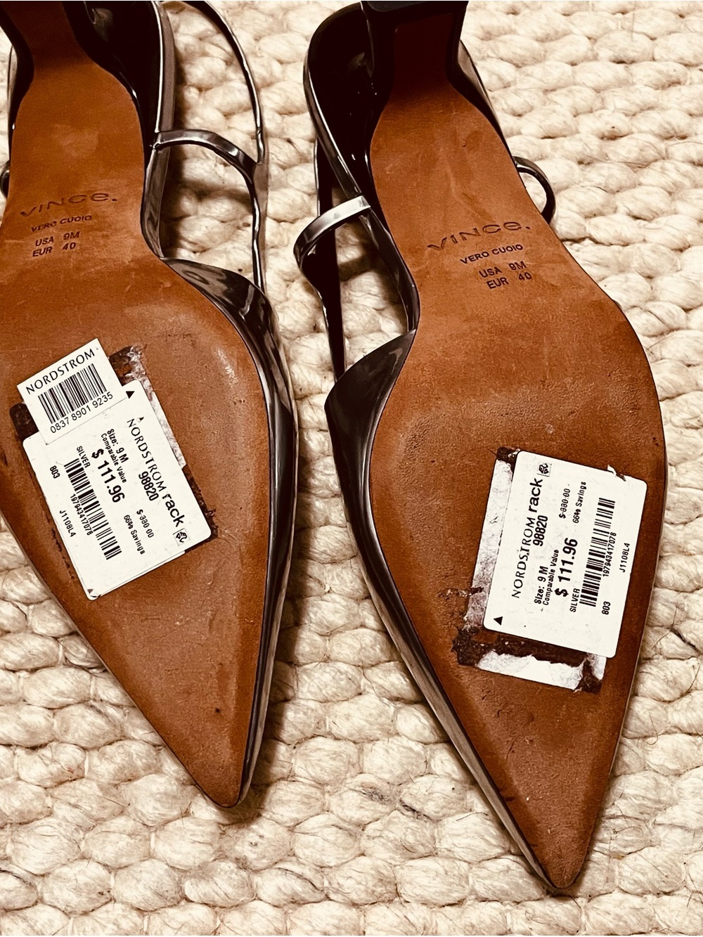 Brand New Vince Silver Slingback Shoes - Picture 5 of 6